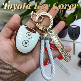 เคสกุญแจรีโมทรถยนต์ TPU แบบสองปุ่ม สําหรับ Toyota Calya Agya Avanza sprti