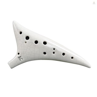 เครื่องดนตรีเซรามิก Ocarina Alto C 12 หลุม พร้อมเชือกเส้นเล็ก สําหรับคนรักดนตรี และผู้เรียน