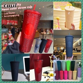 แก้วกาแฟ Diamond Radiant Goddess Straw Cup Coffee Cup Summer Holiday Cold Cup Tumbler 710ml/24oz New Durian Cup cod