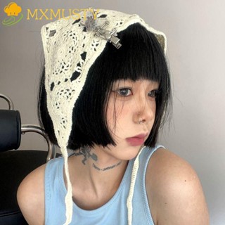 Mxmusty ที่คาดผม ผ้าโพกหัว ผ้าถัก ผ้าพันคอ ลายเชอร์รี่ สไตล์โบฮีเมียนวินเทจ สําหรับผู้หญิง