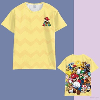 Yyds เสื้อยืดแขนสั้น พิมพ์ลาย The Super Mario Bros 3D แฟชั่น สําหรับเด็ก และผู้ใหญ่