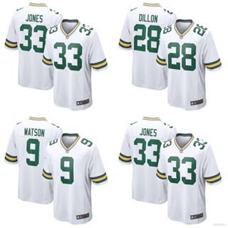 ใหม่ เสื้อยืดลําลอง แขนสั้น พิมพ์ลาย NFL Green Bay Packers Game Jersey Watson Dillon Jones พลัสไซซ์ สําหรับผู้ชาย เหมาะกับการเล่นกีฬา