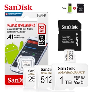 Sandisk กล้องวงจรปิด CCTV ความทนทานสูง 32GB 64GB 128GB 256GB 512GB 1TB การ์ด SD TF Class10 สําหรับรถยนต์