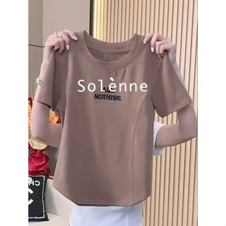 Solenne เสื้อครอป เสื้อยืดผู้หญิง ครอป baby tee สาวเรโทร 2023 NEW Style 072134