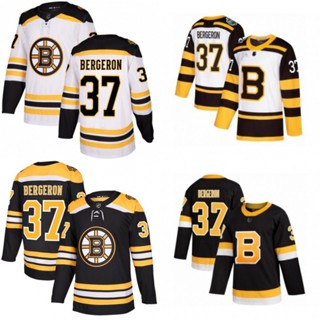 เสื้อกีฬาแขนสั้น ลายทีม Nhl Hockey Jersey Brown Bears บอสตัน บรูนส์ 37 Patrice Bergeron Jersey