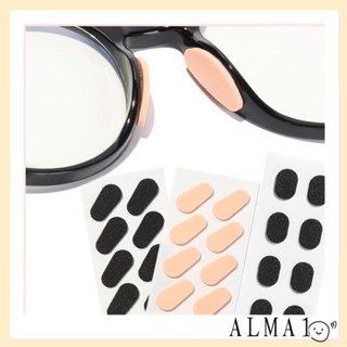 Alma แผ่นรองจมูกแว่นตา 1.5 มม. 4 คู่ ไม่มีรอยย่น สีผิว / สีดํา กันลื่น