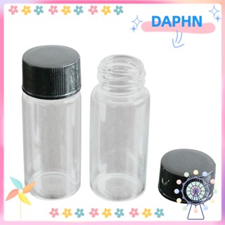 DAPHS ขวดโหลแก้วใส 10 มล. ฝาปิดสกรู พลาสติก สีดํา สําหรับผลิตภัณฑ์ดูแลผิว 10 ชิ้น