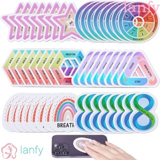 Lanfy สติกเกอร์เทป PET มีกาวในตัว สําหรับติดตกแต่งขวดน้ํา แล็ปท็อป 6 ชิ้น ต่อชุด