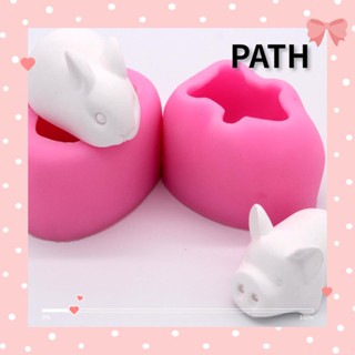 Path แม่พิมพ์ ลายกระต่าย หมู 3D น่ารัก สําหรับทําช็อคโกแลต มูส เค้ก ฟองดองท์