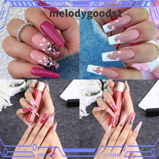 MELODYGOODS1 เล็บปลอม DIY รูปหัวใจ พลัม ริมฝีปากสีแดง