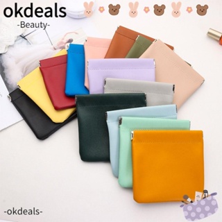 OKDEALS กระเป๋าสตางค์ หนัง PU ใส่เหรียญ บัตรเครดิต