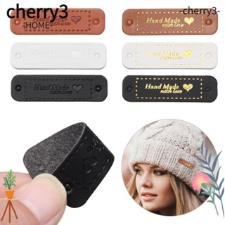 Cherry ป้ายแท็กหนัง แฮนด์เมด สีบรอนซ์ สําหรับตกแต่งเสื้อผ้า หมวก กระเป๋า DIY 20 ชิ้น