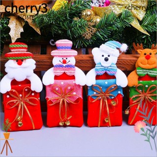 Cherry3 ถุงของขวัญคริสต์มาส ลายกวาง ซานตาคลอส สําหรับตกแต่งเทศกาลคริสต์มาส