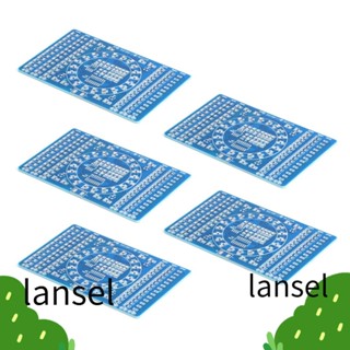 Lansel แผ่นบอร์ด PCB ทองแดง สีฟ้า สําหรับฝึกเชื่อมบัดกรี 5 ชิ้น