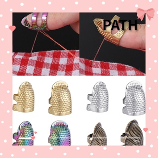 Path ปลอกสวมนิ้วมือ โลหะ สีทอง สไตล์วินเทจ หลากสี สําหรับเย็บผ้า DIY