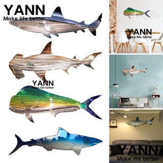 YANN1 เครื่องประดับโลหะ รูปเรขาคณิต ฉลาม สําหรับแขวนตกแต่งผนัง ห้างสรรพสินค้า