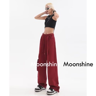 Moon  กางเกงขายาว คาร์โก้ กางเกง เชือกอเมริกันคลาสิค Cargo pants 2023 NEW รุ่นใหม่ ทันสมัย Stylish Chic A90M09N 36Z230909