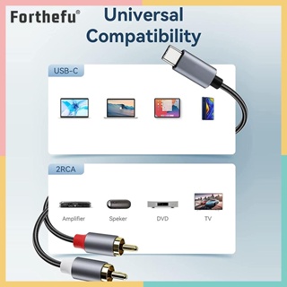 สายเคเบิลอะแดปเตอร์ USB C เป็น Dual RCA USB C ตัวผู้ เป็น 2 RCA สําหรับ Iphone Android โทรศัพท์ แท็บเล็ต