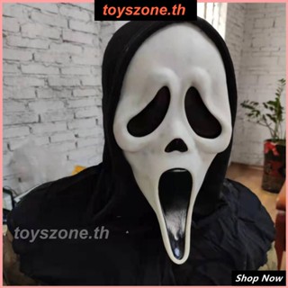 ผู้หญิง ผู้ชาย กรี๊ด Ghost Face Mask Shroud Hood Halloween Horror Mask Scary Fancy Dress (toyszone.th)