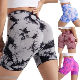 Summer Seamless High Waist Yoga Shorts Butt Lift Cycling Shorts Gym Shorts Women Pants Breathable Tie-dye Sports Leggings Women