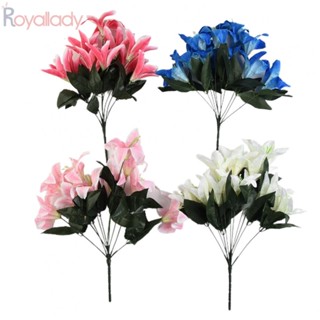 #ROYALLADY#Artificial ดอกไม้ลิลลี่ บ้าน ดาวกาเซอร์ งานแต่งงาน 10 หัว 5 สี สวยงาม