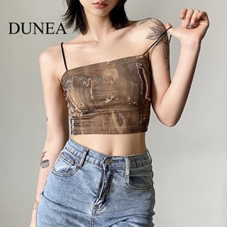 Dunea เสื้อสายเดี่ยว สีพื้น เซ็กซี่ สําหรับผู้หญิง