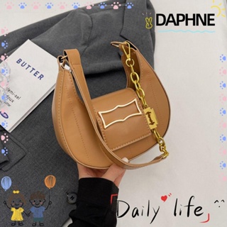 Daphne Hobo กระเป๋าถือ กระเป๋าสะพายไหล่ หนัง PU ทรงเกี๊ยว ความจุขนาดใหญ่ สีพื้น แฟชั่นสําหรับสตรี