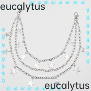 Eucalytus1 สร้อยคอโซ่ จี้รูปดาวห้าแฉก ประดับพู่ สไตล์ฮิปฮอป