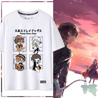 พร้อมส่ง เสื้อยืดแขนสั้น ผ้าฝ้ายแท้ พิมพ์ลายอนิเมะ Dazai Osamu Nakahara Nakaya แฟชั่นฤดูร้อน สําหรับผู้ชาย ผู้หญิง