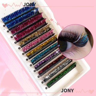 Jy1 ขนตาปลอม กลิตเตอร์ คละสี D Curl Fairy Eyelashes Natural Curly Shiny Eye Lashes