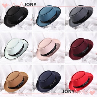 Jy1 Fedora หมวกปีกกว้าง ผ้าวูล สไตล์คาวบอย แฟชั่นฤดูใบไม้ร่วง ฤดูหนาว สําหรับเต้นรํา