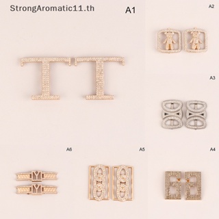 Strongaromatic คลิปหนีบรองเท้าส้นสูง ประดับพลอยเทียม สําหรับเจ้าสาว งานแต่งงาน 1 คู่