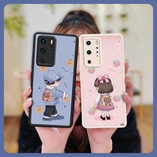 Back Cover couple Phone Case For Huawei P40 Pro funny Anti-knock youth advanced texture Phone lens protection Cartoon simple