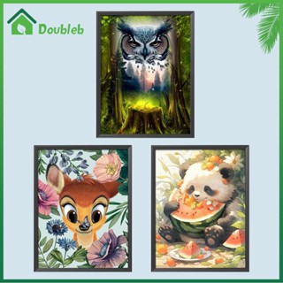 【Doub X ✮】ภาพวาดปักเพชร ทรงกลม ลายสัตว์ 5D DIY สําหรับตกแต่งบ้าน ✮