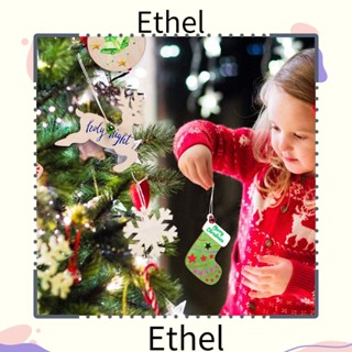 Ethel1 จี้สายเชือกไม้ สีแดง สําหรับตกแต่งต้นคริสต์มาส 100 ชิ้น