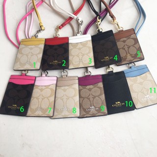 Coach ID กระเป๋าสตางค์หนัง ใส่นามบัตรได้ มีสายคล้อง