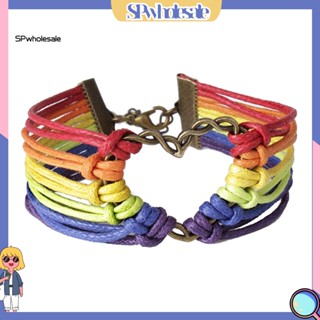 ขายส่ง|  Gay Pride สร้อยข้อมือ กําไลข้อมือ เชือกสีรุ้ง หลายชั้น จี้หัวใจ เครื่องประดับเลสเบี้ยน