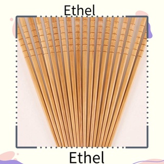 Ethel1 ตะเกียบไม้ไผ่ธรรมชาติ สไตล์จีน สําหรับบ้าน ห้องครัว 3 คู่