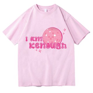 เสื้อยืดแขนสั้น พิมพ์ลายตัวอักษร I Am Kenough สีดํา สไตล์ฮิปฮอป วินเทจ แฟชั่นฤดูร้อน Y2k