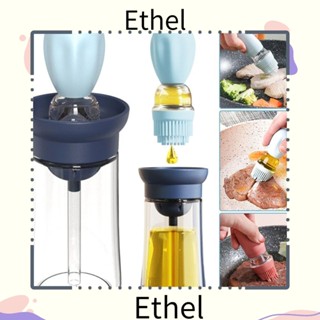 Ethel1 ขวดสเปรย์จ่ายน้ํามัน เครื่องเทศ บาร์บีคิว เกรดอาหาร พร้อมแปรงซิลิโคน แบบพกพา