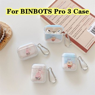 【คุณภาพสูง】เคสหูฟัง แบบนิ่ม แบบใส ลายการ์ตูน สําหรับ BINBOTS Pro 3 Pro 3