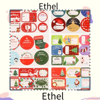 Ethel1 สติกเกอร์กระดาษ ลายคริสต์มาส มีกาวในตัว สําหรับตกแต่งคุกกี้ ลูกอม DIY