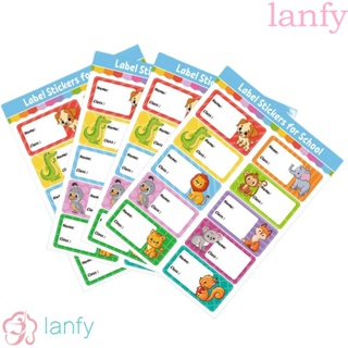 Lanfy สติกเกอร์ป้ายชื่อ กันน้ํา มีกาวในตัว สําหรับติดตกแต่งโต๊ะ 100 ชิ้น