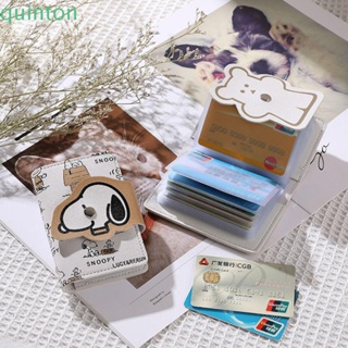 Quinton กระเป๋าใส่บัตร หนัง PU ลายการ์ตูน Snoopy หมี รถบัส สุนัข หลายตําแหน่ง สําหรับผู้ชาย