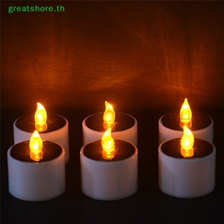 Greatshore โคมไฟ LED พลังงานแสงอาทิตย์ ไร้เปลวไฟ สีเหลือง TH