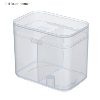 [little.coconut] กล่องพลาสติก 2 ช่อง พร้อมฝาปิด สําหรับเก็บเครื่องสําอาง ผ้าขนหนู