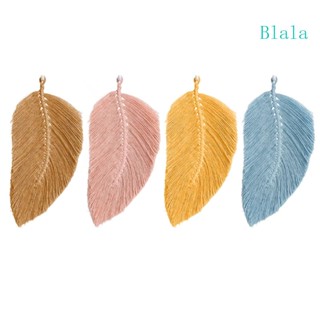 Blala Leaf พรมแขวนผนัง ประดับขนนก มาคราเม่ เครื่องประดับตกแต่งผนัง