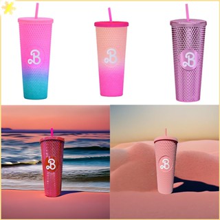 [LBE] 24oz Starbucks Bling Pink Diamond Straw Water Bottle Barbiee Studded Tumbler