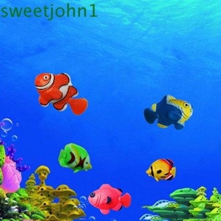 Sweetjohn ปลาตัวตลกปลอม พลาสติก สุ่มสี สําหรับตกแต่งภูมิทัศน์ 5 ชิ้น