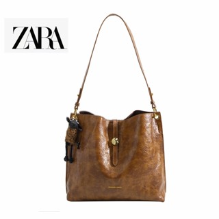 กระเป๋าสะพายไหล่ Zara ขนาดใหญ่ จุของได้เยอะ เข้ากับทุกการแต่งกาย แฟชั่นเรโทร สําหรับผู้หญิง